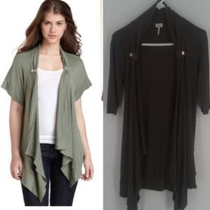 Splendid Brown Open Front Drape Cardigan